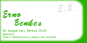 erno benkes business card